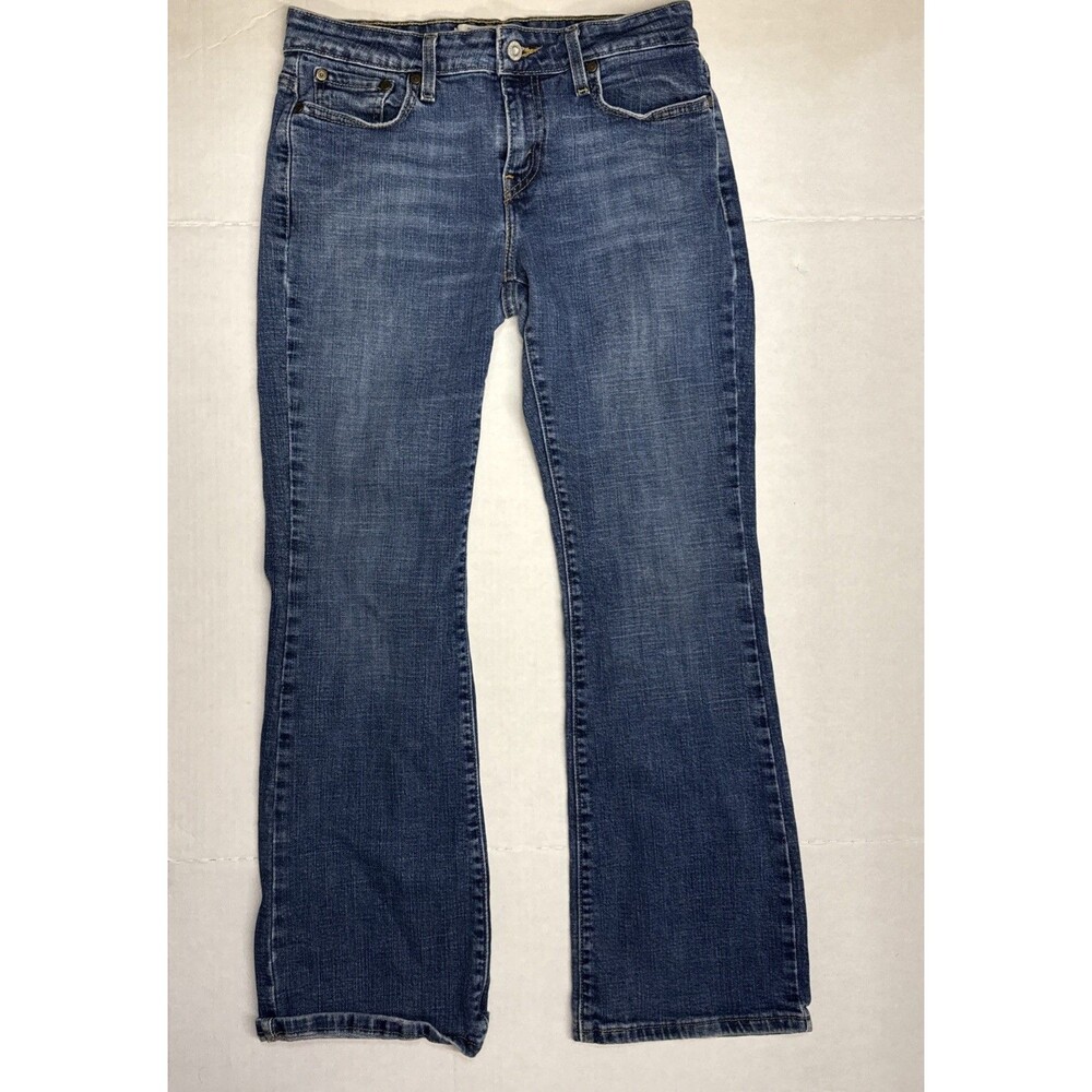 Levis 515 Jeans Womens 8P Short Boot Cut Mid Rise Medium Wash Denim Stretch